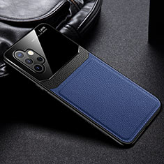 Coque Silicone Gel Motif Cuir Housse Etui avec Magnetique FL1 pour Samsung Galaxy A32 4G Bleu