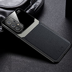 Coque Silicone Gel Motif Cuir Housse Etui avec Magnetique FL1 pour Samsung Galaxy A52 4G Noir