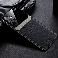 Coque Silicone Gel Motif Cuir Housse Etui avec Magnetique FL1 pour Samsung Galaxy M32 5G Noir