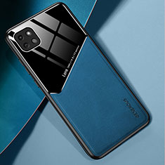 Coque Silicone Gel Motif Cuir Housse Etui avec Magnetique pour Samsung Galaxy A22s 5G Bleu