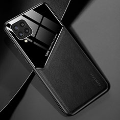Coque Silicone Gel Motif Cuir Housse Etui avec Magnetique pour Samsung Galaxy M32 4G Noir