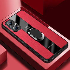 Coque Silicone Gel Motif Cuir Housse Etui avec Magnetique S01 pour OnePlus Nord N20 5G Rouge