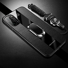 Coque Silicone Gel Motif Cuir Housse Etui avec Magnetique S01 pour Xiaomi Mi 11X 5G Noir