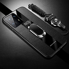 Coque Silicone Gel Motif Cuir Housse Etui avec Magnetique S01 pour Xiaomi Mi Mix 4 5G Noir