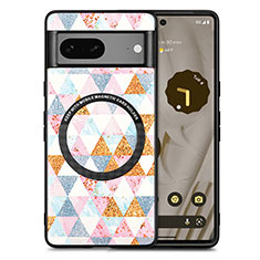 Coque Silicone Gel Motif Cuir Housse Etui avec Magnetique S01D pour Google Pixel 7 5G Blanc