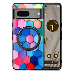 Coque Silicone Gel Motif Cuir Housse Etui avec Magnetique S01D pour Google Pixel 7 5G Colorful