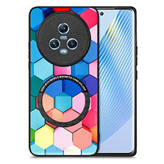 Coque Silicone Gel Motif Cuir Housse Etui avec Magnetique S01D pour Huawei Honor Magic5 5G Colorful