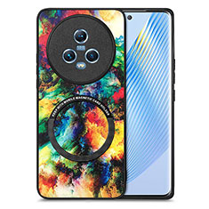 Coque Silicone Gel Motif Cuir Housse Etui avec Magnetique S01D pour Huawei Honor Magic5 5G Mixte