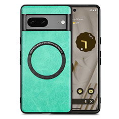 Coque Silicone Gel Motif Cuir Housse Etui avec Magnetique S02D pour Google Pixel 7 5G Vert