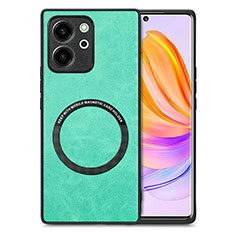 Coque Silicone Gel Motif Cuir Housse Etui avec Magnetique S02D pour Huawei Honor 80 SE 5G Vert