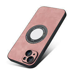 Coque Silicone Gel Motif Cuir Housse Etui avec Magnetique S07D pour Apple iPhone 13 Or Rose