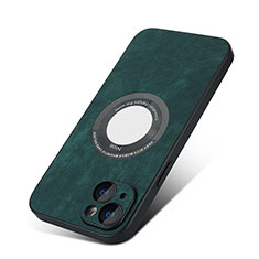 Coque Silicone Gel Motif Cuir Housse Etui avec Magnetique S07D pour Apple iPhone 13 Vert