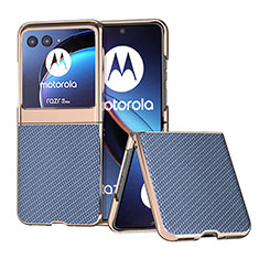 Coque Silicone Gel Motif Cuir Housse Etui B04H pour Motorola Moto Razr 40 Ultra 5G Bleu Ciel