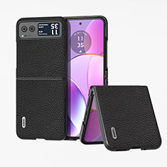 Coque Silicone Gel Motif Cuir Housse Etui B05H pour Motorola Moto Razr 40 5G Noir