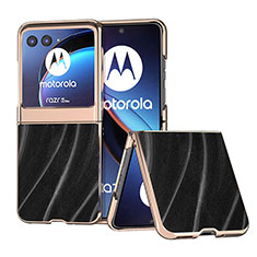 Coque Silicone Gel Motif Cuir Housse Etui B05H pour Motorola Moto Razr 40 Ultra 5G Noir