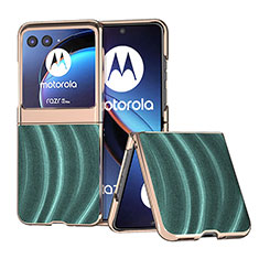 Coque Silicone Gel Motif Cuir Housse Etui B05H pour Motorola Moto Razr 40 Ultra 5G Vert