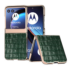 Coque Silicone Gel Motif Cuir Housse Etui B08H pour Motorola Moto Razr 40 Ultra 5G Vert