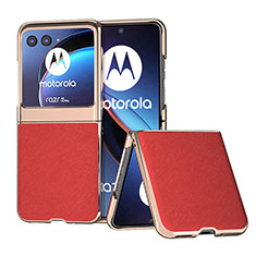 Coque Silicone Gel Motif Cuir Housse Etui B09H pour Motorola Moto Razr 40 Ultra 5G Rouge