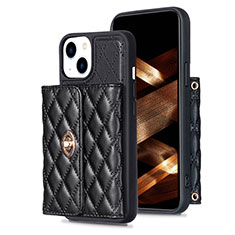 Coque Silicone Gel Motif Cuir Housse Etui BF1 pour Apple iPhone 14 Noir