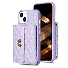 Coque Silicone Gel Motif Cuir Housse Etui BF1 pour Apple iPhone 14 Plus Violet Clair