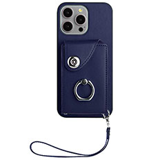 Coque Silicone Gel Motif Cuir Housse Etui BF1 pour Apple iPhone 14 Pro Max Bleu