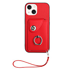 Coque Silicone Gel Motif Cuir Housse Etui BF1 pour Apple iPhone 14 Rouge