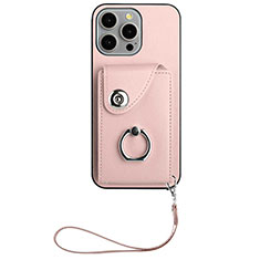 Coque Silicone Gel Motif Cuir Housse Etui BF1 pour Apple iPhone 15 Pro Max Or Rose