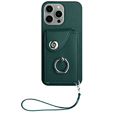 Coque Silicone Gel Motif Cuir Housse Etui BF1 pour Apple iPhone 16 Pro Max Vert Nuit