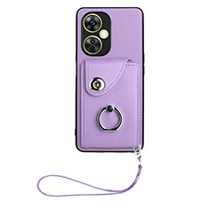 Coque Silicone Gel Motif Cuir Housse Etui BF1 pour OnePlus Nord CE 3 Lite 5G Violet