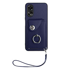 Coque Silicone Gel Motif Cuir Housse Etui BF1 pour Oppo A17 Bleu