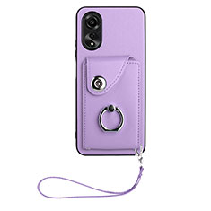 Coque Silicone Gel Motif Cuir Housse Etui BF1 pour Oppo A58 5G Violet
