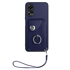 Coque Silicone Gel Motif Cuir Housse Etui BF1 pour Oppo A78 5G Bleu