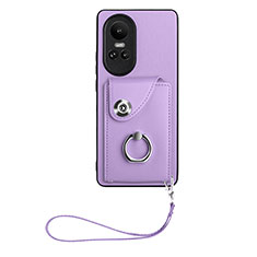 Coque Silicone Gel Motif Cuir Housse Etui BF1 pour Oppo Reno10 5G Violet