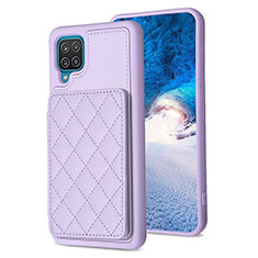 Coque Silicone Gel Motif Cuir Housse Etui BF1 pour Samsung Galaxy A12 5G Violet Clair