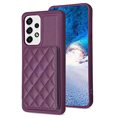 Coque Silicone Gel Motif Cuir Housse Etui BF1 pour Samsung Galaxy A13 4G Violet