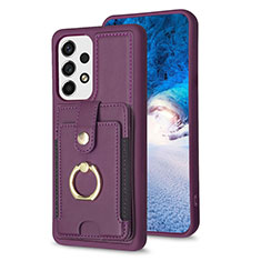 Coque Silicone Gel Motif Cuir Housse Etui BF1 pour Samsung Galaxy A53 5G Violet