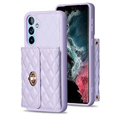 Coque Silicone Gel Motif Cuir Housse Etui BF1 pour Samsung Galaxy A54 5G Violet Clair