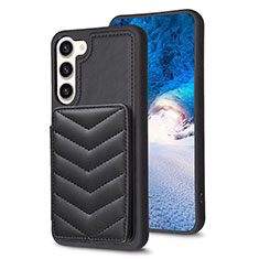 Coque Silicone Gel Motif Cuir Housse Etui BF1 pour Samsung Galaxy S22 5G Noir