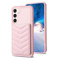 Coque Silicone Gel Motif Cuir Housse Etui BF1 pour Samsung Galaxy S22 5G Or Rose