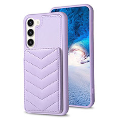 Coque Silicone Gel Motif Cuir Housse Etui BF1 pour Samsung Galaxy S22 5G Violet Clair