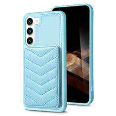 Coque Silicone Gel Motif Cuir Housse Etui BF1 pour Samsung Galaxy S24 5G Bleu Clair