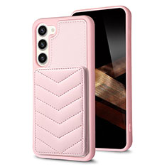 Coque Silicone Gel Motif Cuir Housse Etui BF1 pour Samsung Galaxy S24 5G Or Rose