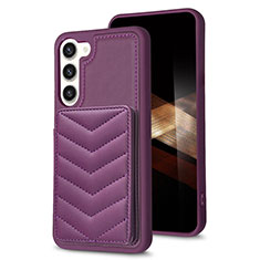 Coque Silicone Gel Motif Cuir Housse Etui BF1 pour Samsung Galaxy S25 5G Violet