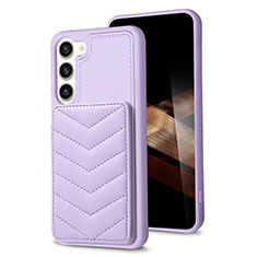 Coque Silicone Gel Motif Cuir Housse Etui BF1 pour Samsung Galaxy S25 5G Violet Clair