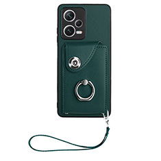 Coque Silicone Gel Motif Cuir Housse Etui BF1 pour Xiaomi Poco X5 5G Vert Nuit