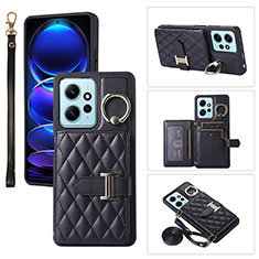 Coque Silicone Gel Motif Cuir Housse Etui BF1 pour Xiaomi Redmi Note 12 4G Noir