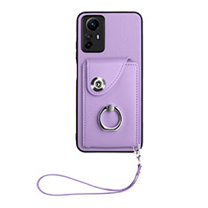 Coque Silicone Gel Motif Cuir Housse Etui BF1 pour Xiaomi Redmi Note 12S Violet