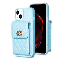 Coque Silicone Gel Motif Cuir Housse Etui BF2 pour Apple iPhone 13 Bleu