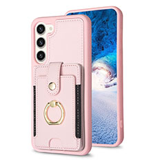 Coque Silicone Gel Motif Cuir Housse Etui BF2 pour Samsung Galaxy S22 Plus 5G Or Rose