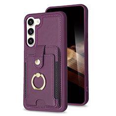 Coque Silicone Gel Motif Cuir Housse Etui BF2 pour Samsung Galaxy S24 5G Violet